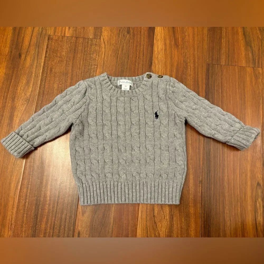 Ralph Lauren grey cable knit sweater